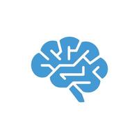 Stylized human brain in light blue with internal structure isolated on white vector