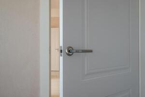 An open door with a handle on it photo