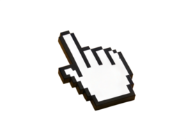 Pixelated White Mouse Cursor on Transparent Background pixelated png