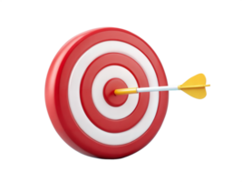 Red and White Target with Arrow on Transparent Background png
