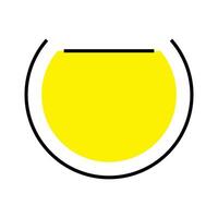 A yellow circle with a black outline on a white background vector