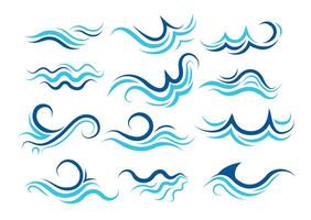 Line water waves icon. Wavy lines water. illustration line icon set with simple doodle wave. vector