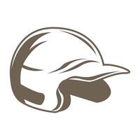A silhouette of a baseball helmet displayed prominently on a white background vector