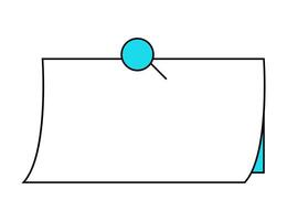 A rectangular piece of paper with a magnifying glass firmly attached to it vector