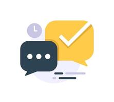 question, request or message has been successfully sent, please wait we will reply soon concept vector