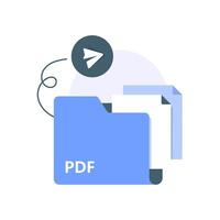 share or send with PDF document file format concept,simple style of graphic element, icon vector