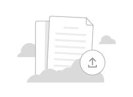 Upload document button concept,flat design icon illustration vector