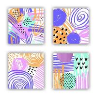 Colorful abstract art patterns vector