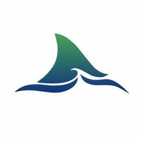 A modern and minimalist abstract logo design of a shark silhouette in gradient vector
