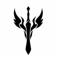 Design sword with wings for tattoo vector