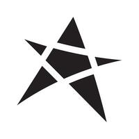 Abstract Black Line Art of A Five-Pointed Star Symbol. black star vector