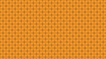 Abstract Orange Geometric Pattern with Repeated Floral Shapes in Seamless Design vector