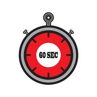 Illustration of a Stopwatch Showing 60 Seconds in Bold Design vector