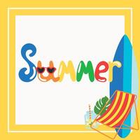 Colorful summer background layout banners design. Square poster, greeting card, header for website vector