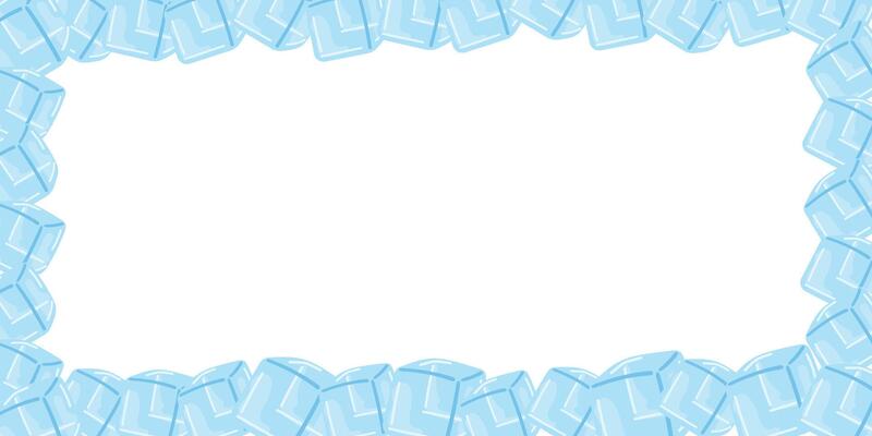 Rectangular frame made of ice. Ice cubes illustration, eps 10