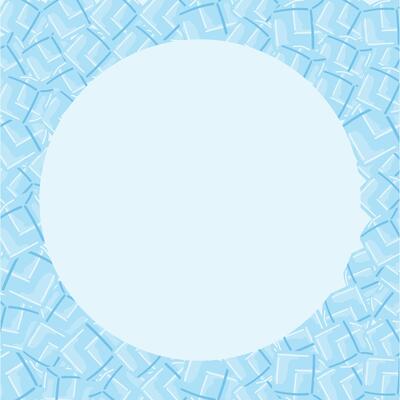 Round frame made of ice. Ice cubes illustration, eps 10