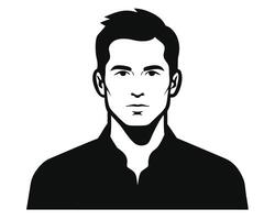 Silhouette portrait of a man on white background vector