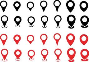 Map navigation pin icon set. Gps location sign. Location icon vector