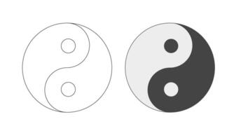 Set of Yin Yang icons. Daoism Symbol. illustration vector