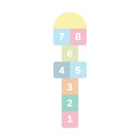 Hopscotch french game. Color shapes with numbers vector