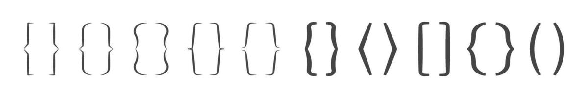 Set of Parenthesis Symbols. Bracket Icons. illustration vector