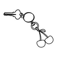 Key with a Cherry Keychain vector