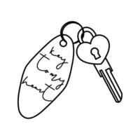Keychain with the Inscription Key to My Heart with a Key. vector