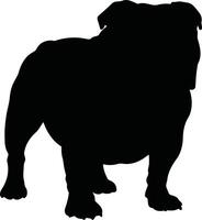 A silhouette of a bulldog standing on a white background vector