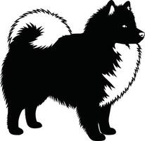 A black and white dog silhouette on a white background vector