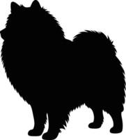 A silhouette of a dog standing on a white background vector