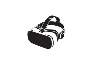 A black and white image of a virtual reality headset vector