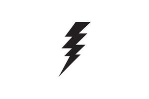 A black and white lightning bolt icon on a white background vector