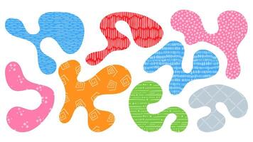 Exploring vibrant organic shapes in playful colors and textures for creative inspiration vector