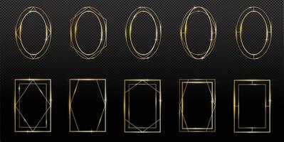 Copper frames. Copper geometrical polyhedron, luxury templates. vector