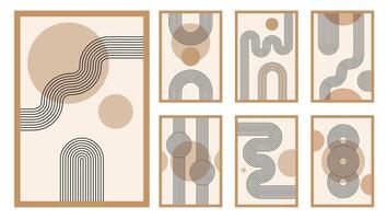 Abstract art featuring lines and circles vector