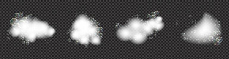 Bath foam soap . Set of shampoo and soap foam lather illustration vector
