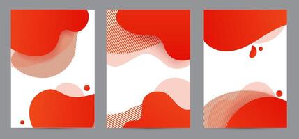 Amoeba funky design for print products. Dynamic style banner set with amoeba gradient elements. vector