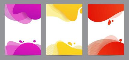 Amoeba funky design. Dynamic style banner set with amoeba funky gradient elements. Creative for poster, web, landing, page, cover, ad, greeting, card, social media, promotion. vector