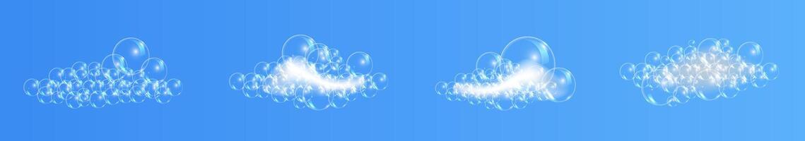 bubbles resembling clouds in blue sky vector