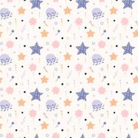 A starfish and star pattern on a white background vector