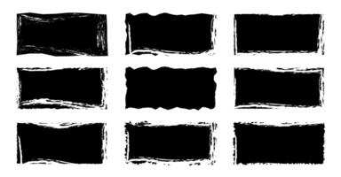 A set of black square frames with different shapes vector