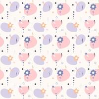 A pattern with pink and blue dots and stars vector