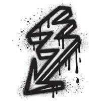 Spray Painted Graffiti lightning icon Sprayed isolated with a white background. vector
