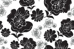hibiscus flower pattern seamlessly with a flower line on a white background vector
