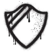 Spray Painted Graffiti Security shield icon isolated with a white background. vector