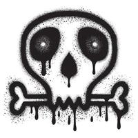 Spray Painted Graffiti skull icons in different styles. vector