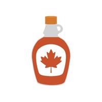 Tasty maple syrup. Ingredient for waffles, pancakes, breakfast. Cartoon illustration in flat style on white background. vector