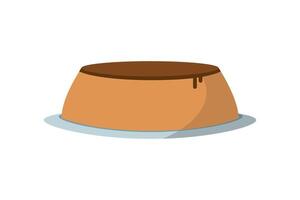 Pudding on plate icon. . vector