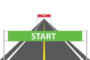 Red Flag finish and green flag start. Graphic concept of start and finish in business or sports. illustration in flat style isolated. vector