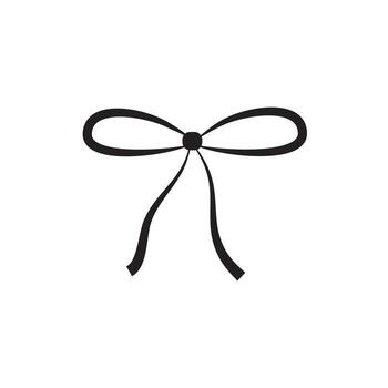 arco nudo atado con sencillo cuerda bucles aislado en blanco antecedentes. mano dibujado línea cable para decoración. mínimo cuerda remolino, curvo enroscarse, hilo dibujo, festivo cinta decoración. vector